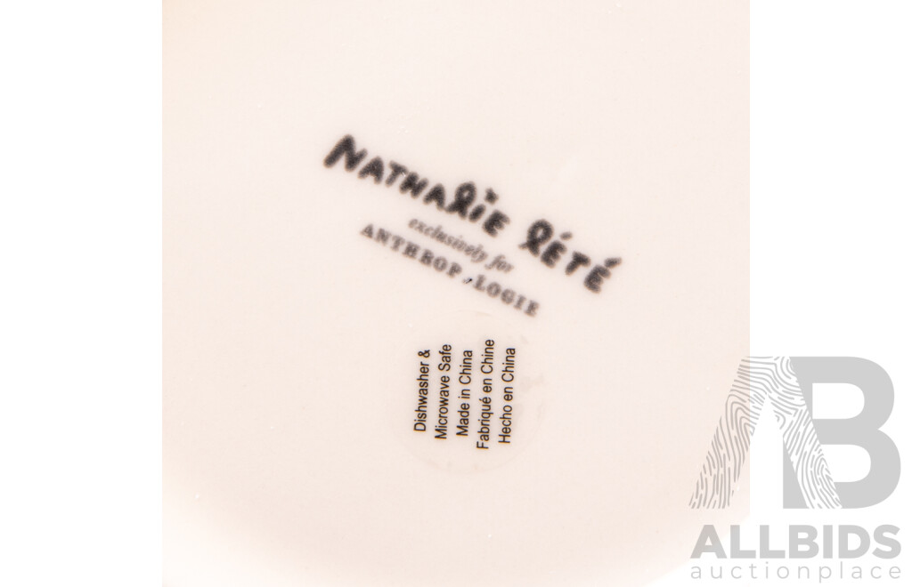 Anthropologie Nathalie Leté Marais Hand Painted Stoneware Pitcher