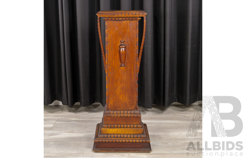 Edwardian Oak Pedestal