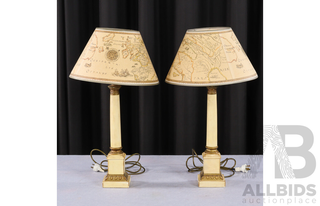 Pair of Vintage Atlas Table Lamps by Laura Ashley