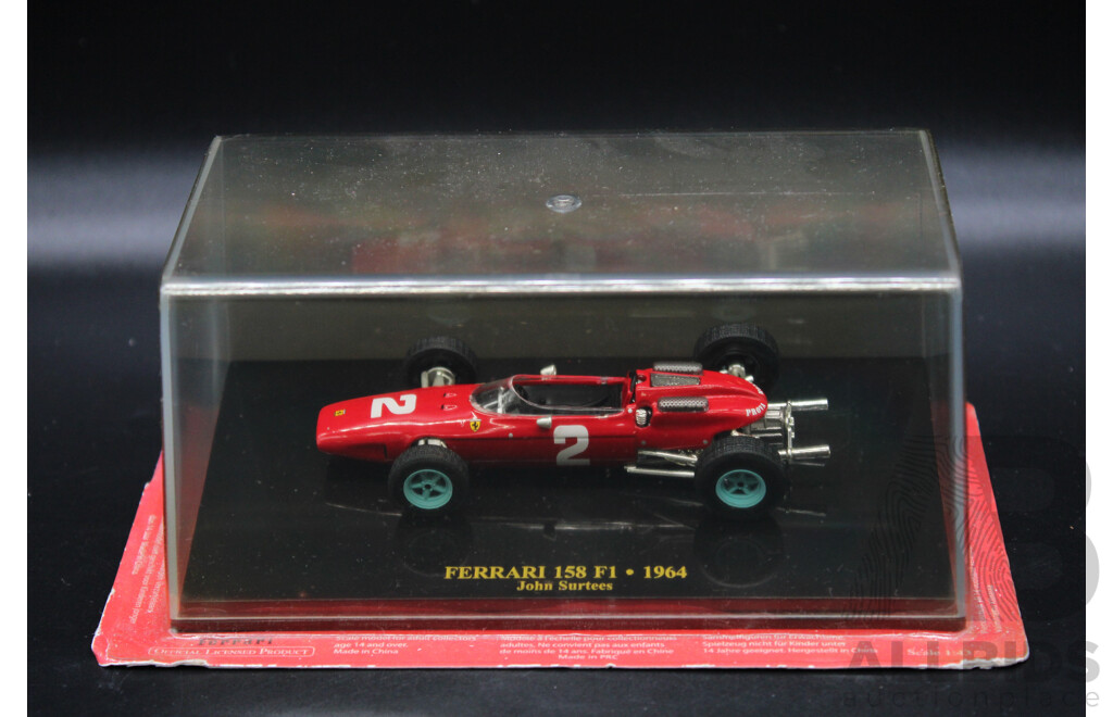 Five Diecast Ferraris Including - F2008, F1-90 1900 , 158 F1 1964, 156 F1 1961, 312 T4 1979 - 1:43 Scale