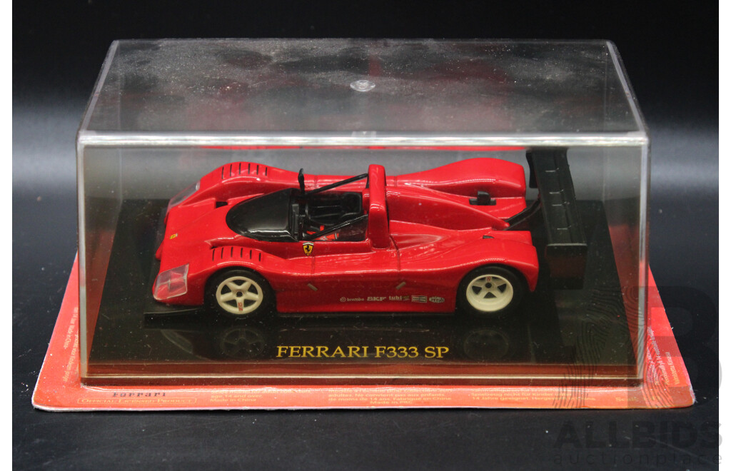 Five Diecast Ferraris Including F333 SP,  250 Testa Rossa, F430 Spider, Auto Avio, 166MM - 1:43 Scale