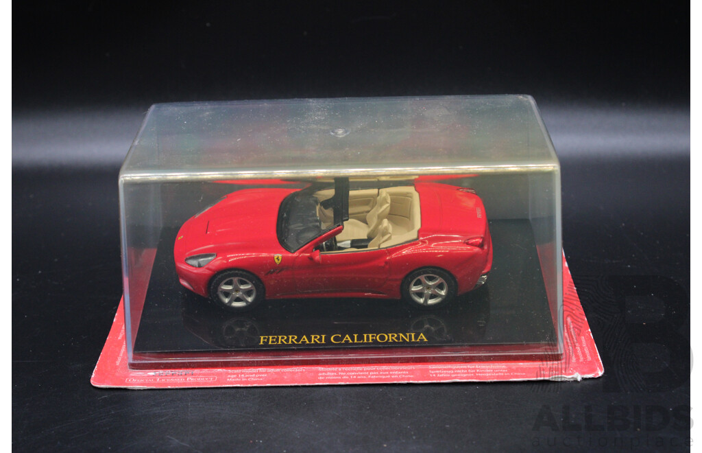 Five Diecast Ferraris Including - 250 GTO 1964, 360 Modena, 512BB, Super America, California - 1:43 Scale