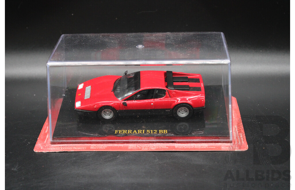 Five Diecast Ferraris Including - 250 GTO 1964, 360 Modena, 512BB, Super America, California - 1:43 Scale