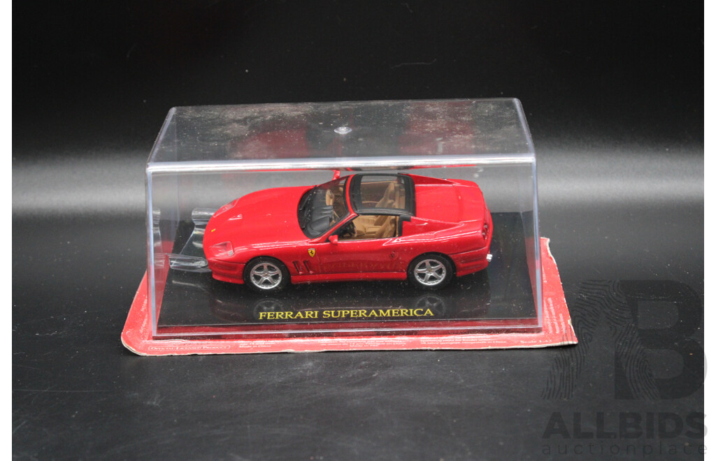 Five Diecast Ferraris Including - 250 GTO 1964, 360 Modena, 512BB, Super America, California - 1:43 Scale