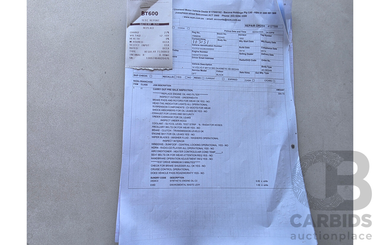 4/2014 Volvo S60 D4 Kinetic (AWD) F MY14 4d Sedan Black Turbo Diesel 2.0L