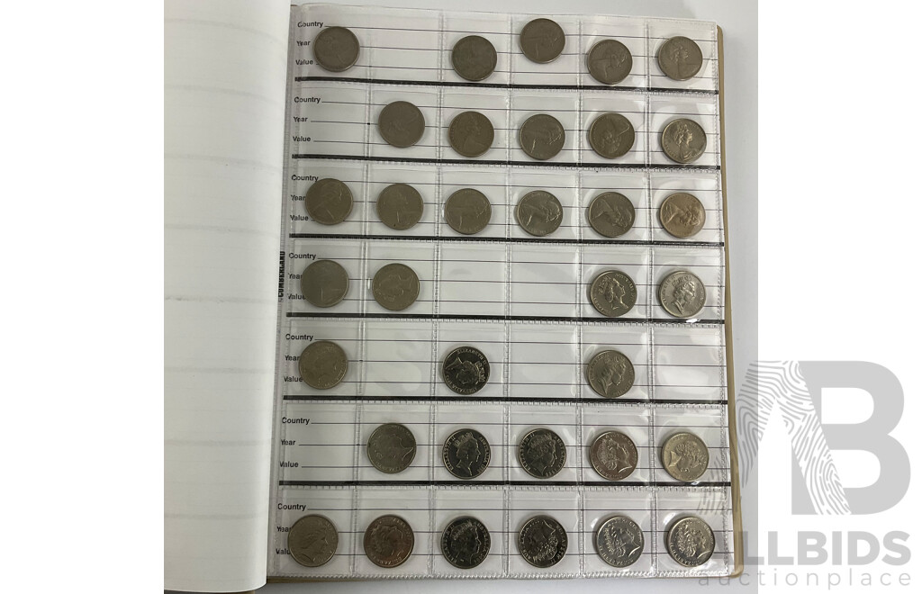 Album of Australian Coins Including Twenty Cents Consecutive 1966 to 1982, 1996 to 2002, 2004 to 2013 One Two, Five, Ten Fifty Cent Semi Consecutive Runs 1966 to 2012