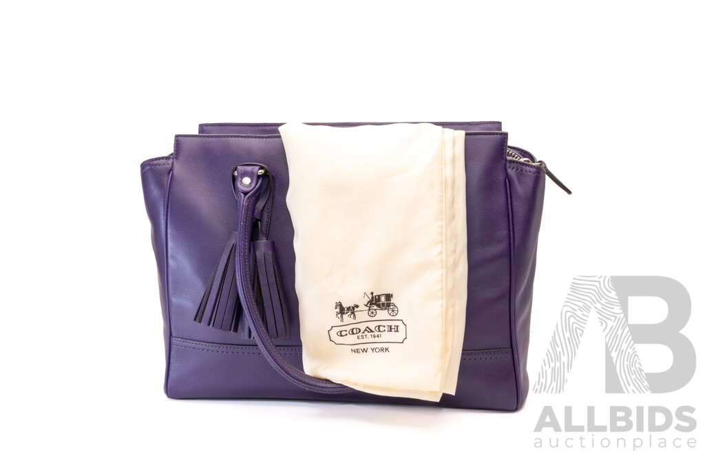 COACH 25201 Legacy Candace Carryall Tote Burgundy Purple, Leather, No. A1373-24201