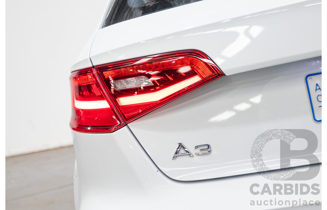 12/2013 Audi A3 1.8 TFSI Quattro S-Line Ambition (AWD) 8V 5D Hatchback Glacier White Turbo 1.8L