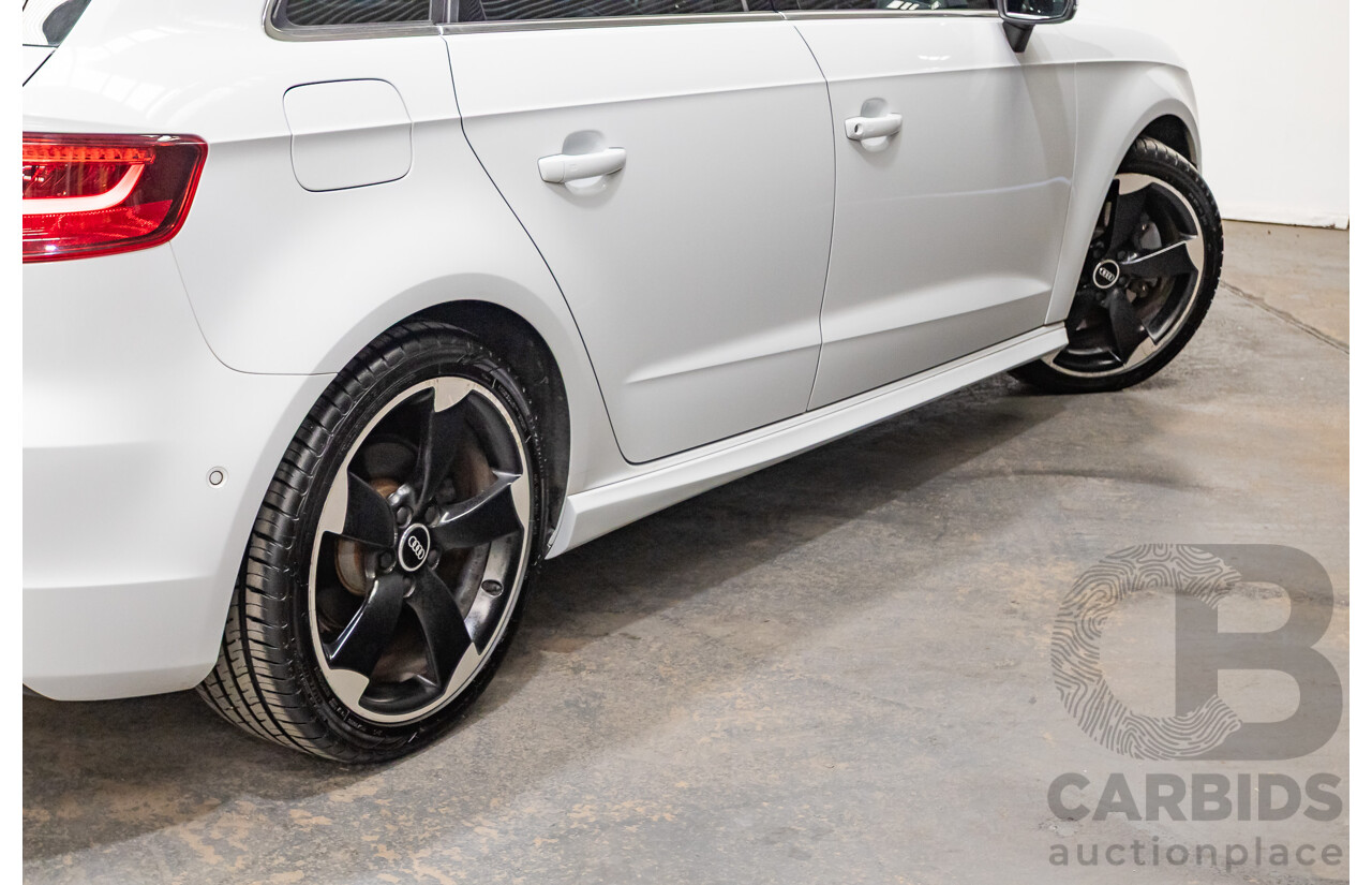 12/2013 Audi A3 1.8 TFSI Quattro S-Line Ambition (AWD) 8V 5D Hatchback Glacier White Turbo 1.8L