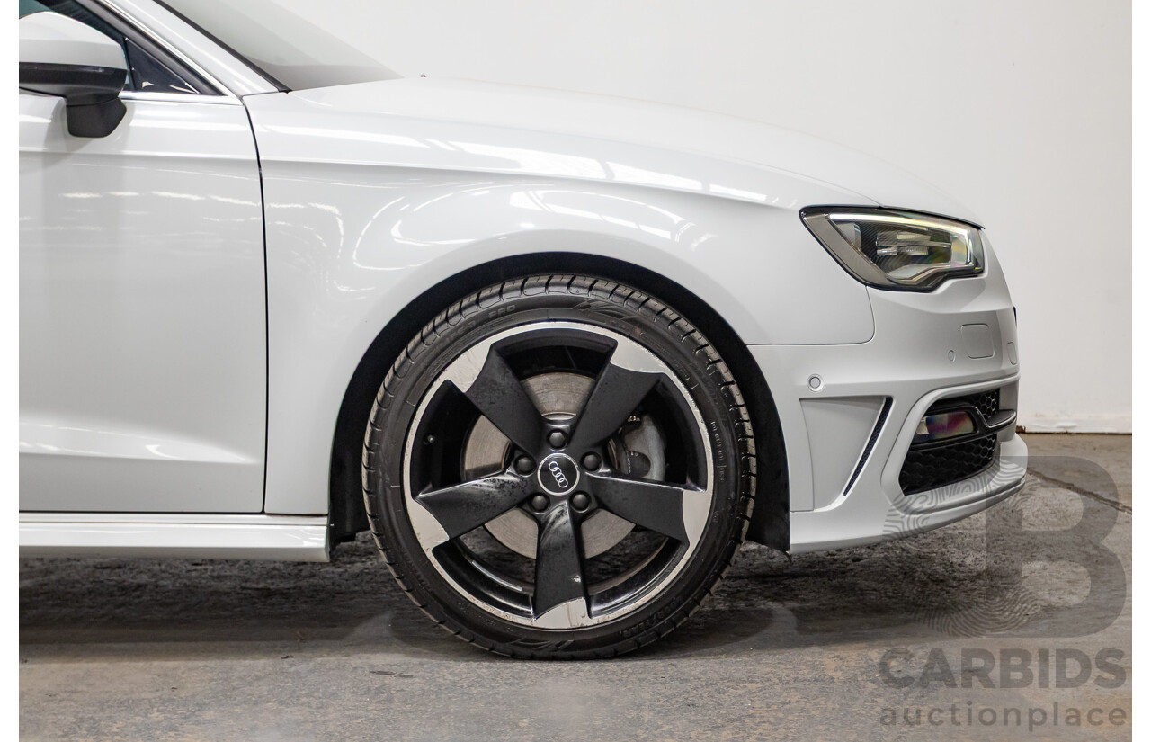 12/2013 Audi A3 1.8 TFSI Quattro S-Line Ambition (AWD) 8V 5D Hatchback Glacier White Turbo 1.8L