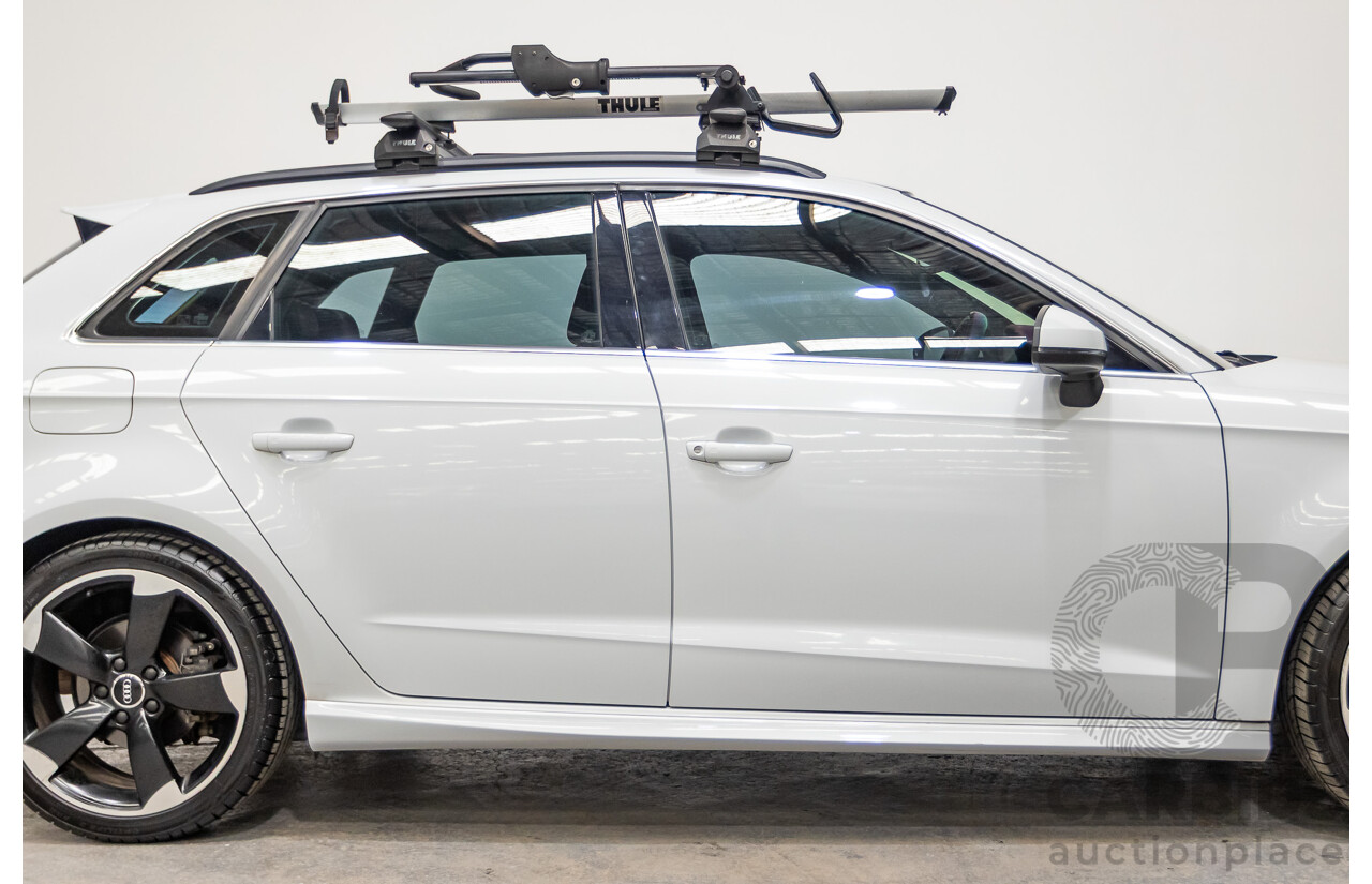 12/2013 Audi A3 1.8 TFSI Quattro S-Line Ambition (AWD) 8V 5D Hatchback Glacier White Turbo 1.8L