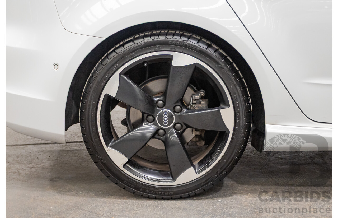 12/2013 Audi A3 1.8 TFSI Quattro S-Line Ambition (AWD) 8V 5D Hatchback Glacier White Turbo 1.8L
