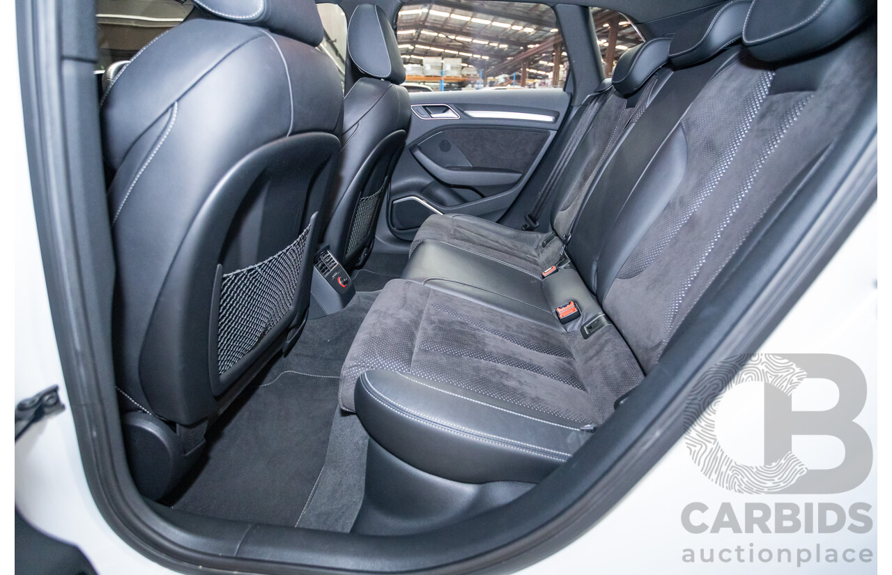 12/2013 Audi A3 1.8 TFSI Quattro S-Line Ambition (AWD) 8V 5D Hatchback Glacier White Turbo 1.8L