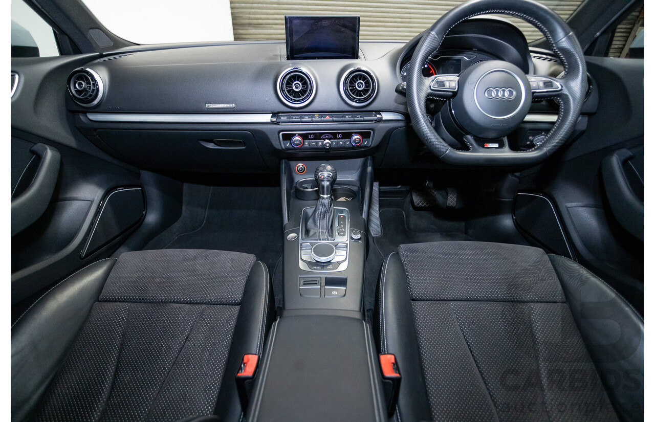 12/2013 Audi A3 1.8 TFSI Quattro S-Line Ambition (AWD) 8V 5D Hatchback Glacier White Turbo 1.8L