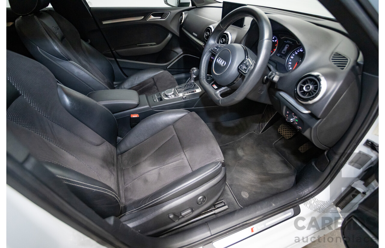 12/2013 Audi A3 1.8 TFSI Quattro S-Line Ambition (AWD) 8V 5D Hatchback Glacier White Turbo 1.8L