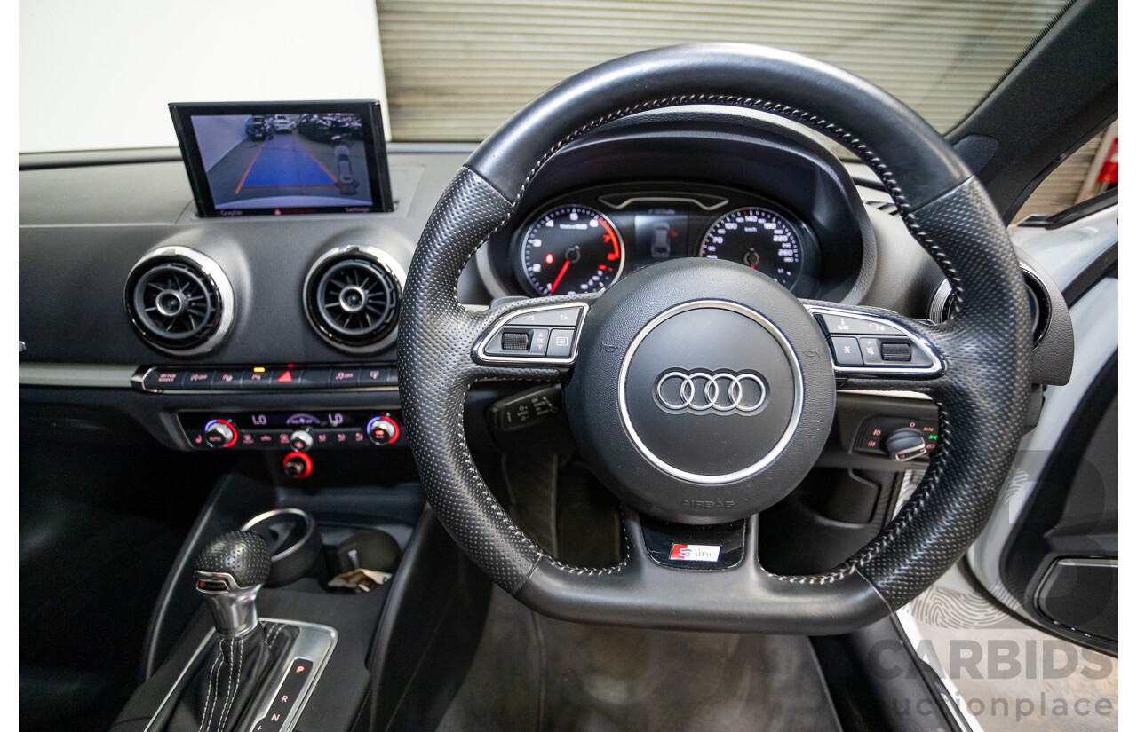 12/2013 Audi A3 1.8 TFSI Quattro S-Line Ambition (AWD) 8V 5D Hatchback Glacier White Turbo 1.8L