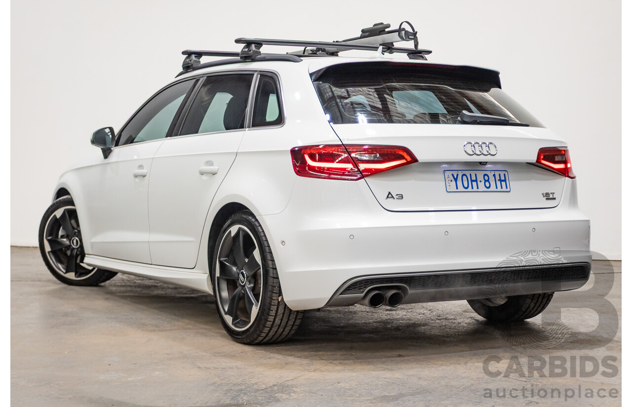 12/2013 Audi A3 1.8 TFSI Quattro S-Line Ambition (AWD) 8V 5D Hatchback Glacier White Turbo 1.8L
