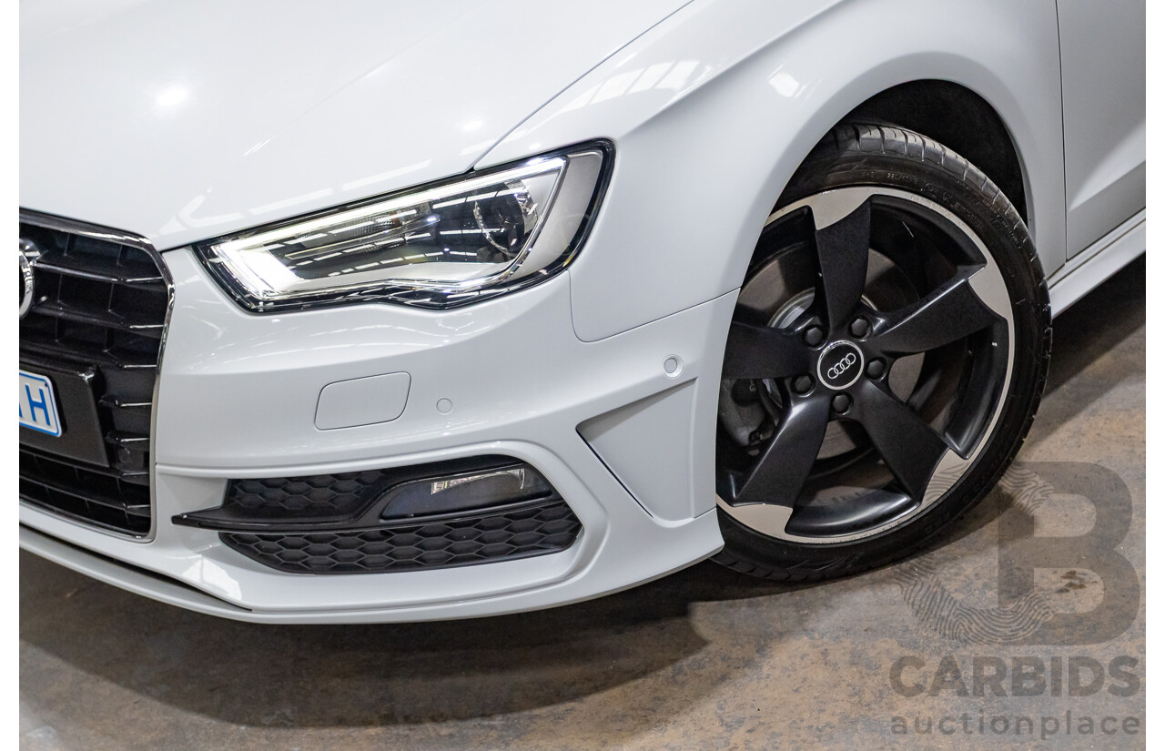 12/2013 Audi A3 1.8 TFSI Quattro S-Line Ambition (AWD) 8V 5D Hatchback Glacier White Turbo 1.8L
