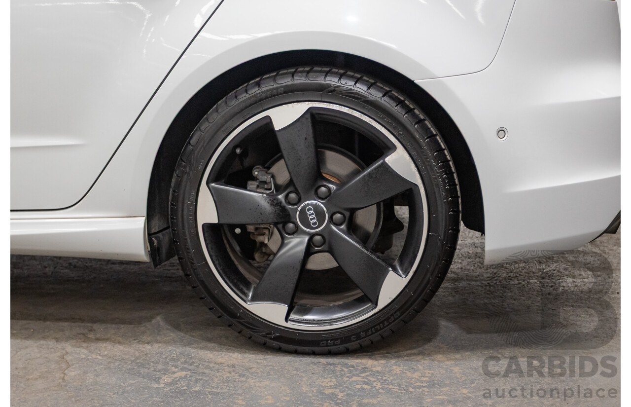 12/2013 Audi A3 1.8 TFSI Quattro S-Line Ambition (AWD) 8V 5D Hatchback Glacier White Turbo 1.8L