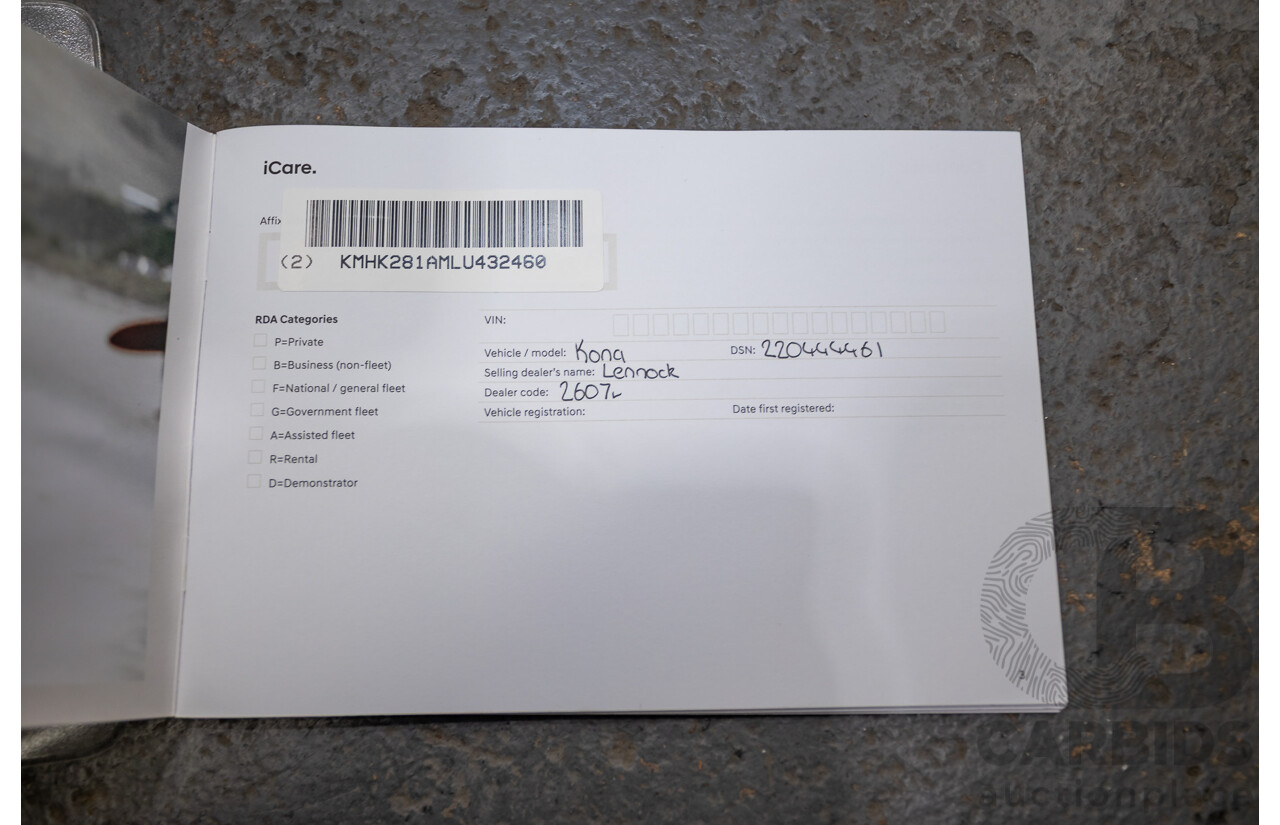 09/2019 Hyundai Kona Go FW OS.2 MY19 4D Wagon White 2.0L