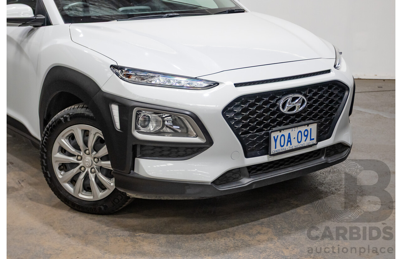 09/2019 Hyundai Kona Go FW OS.2 MY19 4D Wagon White 2.0L