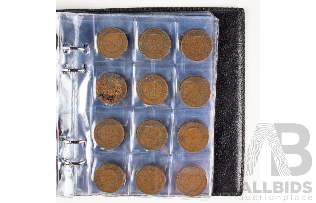 Album of One Hundred Australian KGV Pennies, Examples Spanning 1912 to 1936 Including 1915H 1916I(2), 1917I(2)