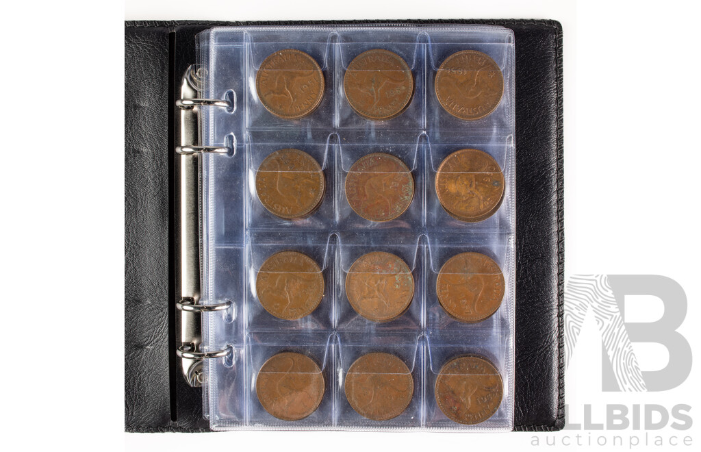 Album of Australian KGVI/QE2 Pennies, Examples Spanning 1939 to 1964 and KGV/KGVI/QE2 Half Pennies, Examples Spanning 1912 to 1960 Including 1916I and 1917I