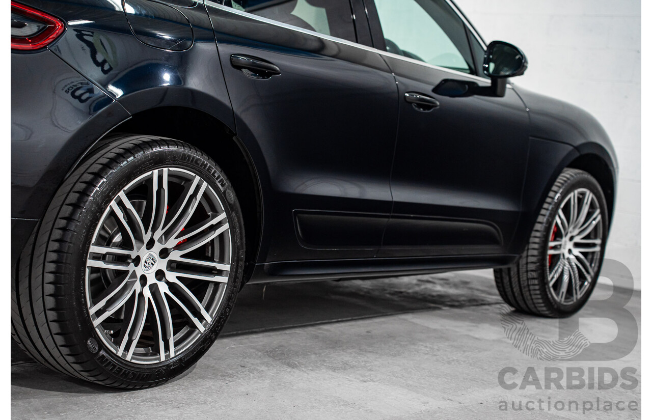 01/2016 Porsche Macan Turbo (AWD) MY16 4d Wagon Jet Black Metallic Twin Turbo V6 3.6L