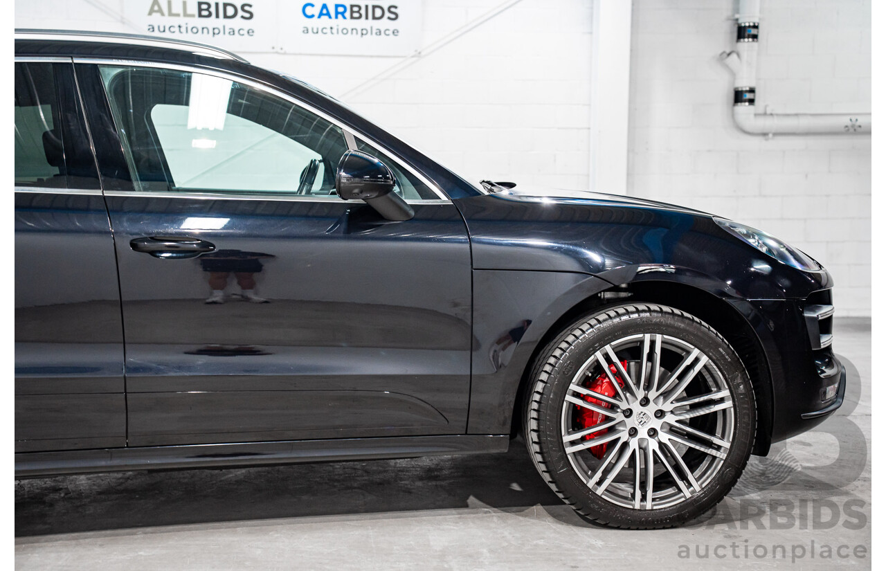 01/2016 Porsche Macan Turbo (AWD) MY16 4d Wagon Jet Black Metallic Twin Turbo V6 3.6L
