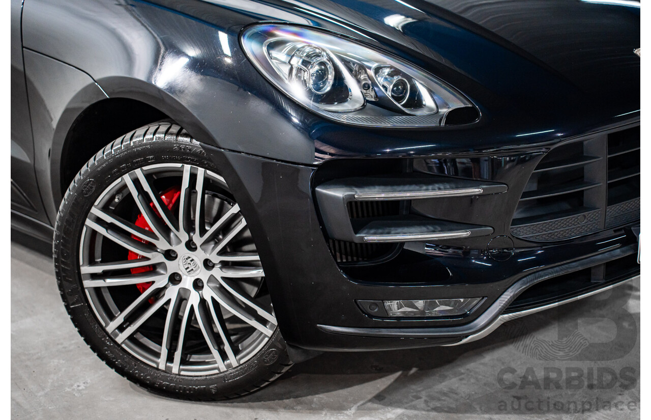 01/2016 Porsche Macan Turbo (AWD) MY16 4d Wagon Jet Black Metallic Twin Turbo V6 3.6L