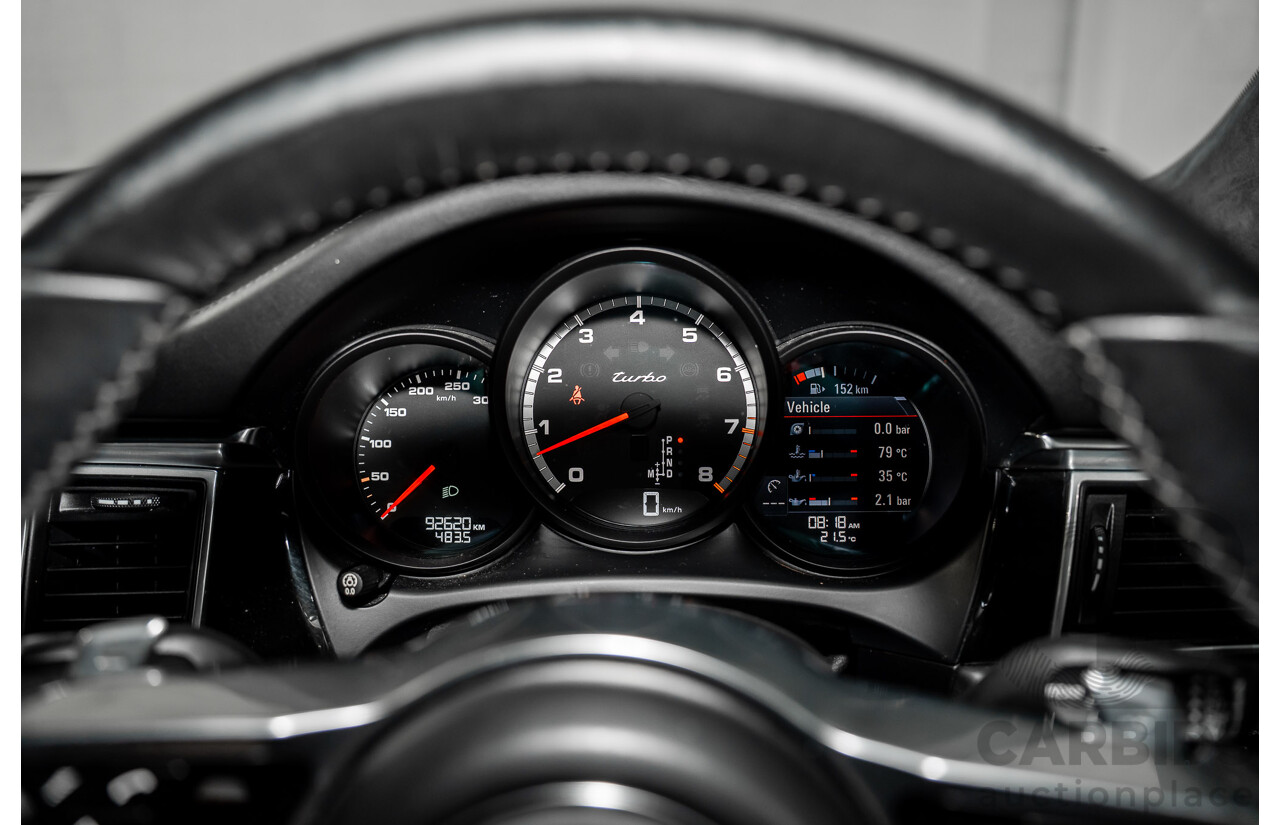 01/2016 Porsche Macan Turbo (AWD) MY16 4d Wagon Jet Black Metallic Twin Turbo V6 3.6L