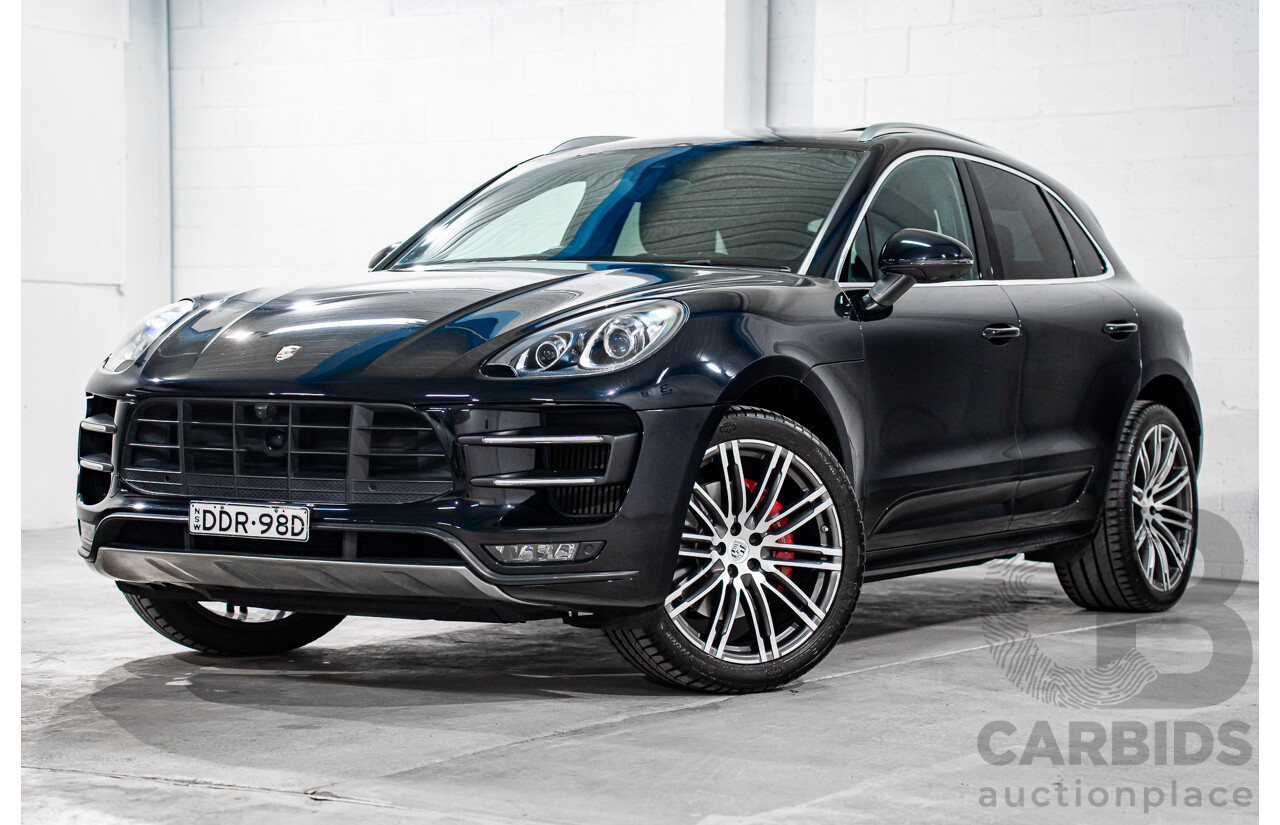 01/2016 Porsche Macan Turbo (AWD) MY16 4d Wagon Jet Black Metallic Twin Turbo V6 3.6L
