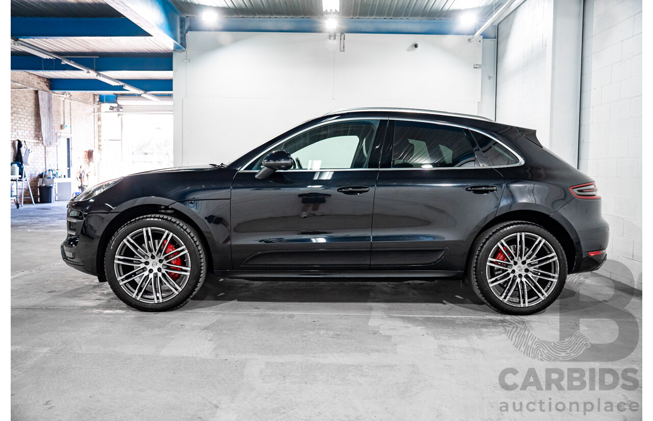 01/2016 Porsche Macan Turbo (AWD) MY16 4d Wagon Jet Black Metallic Twin Turbo V6 3.6L