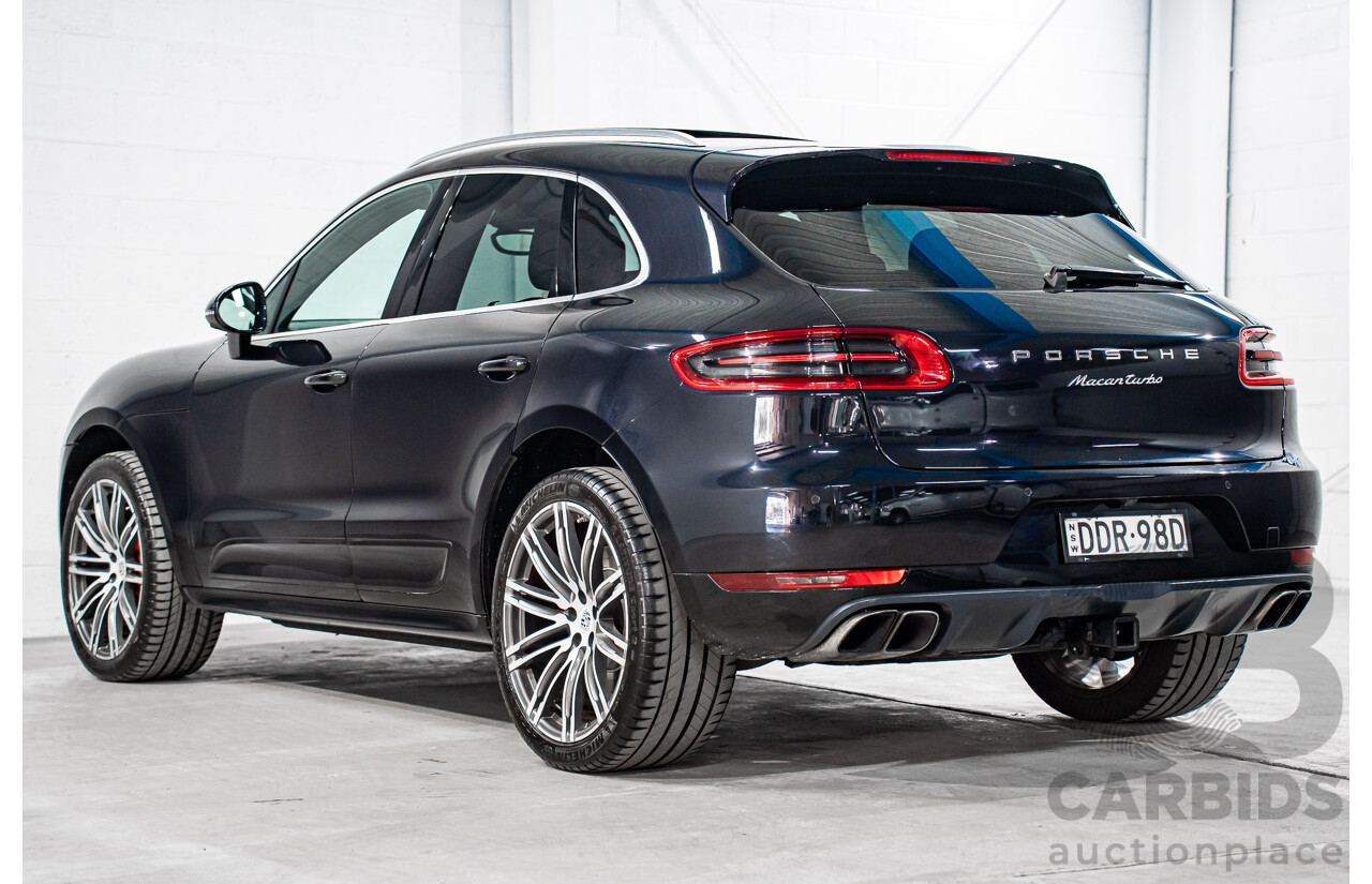 01/2016 Porsche Macan Turbo (AWD) MY16 4d Wagon Jet Black Metallic Twin Turbo V6 3.6L