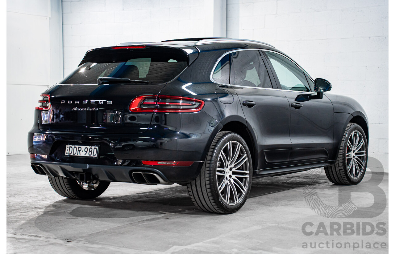 01/2016 Porsche Macan Turbo (AWD) MY16 4d Wagon Jet Black Metallic Twin Turbo V6 3.6L