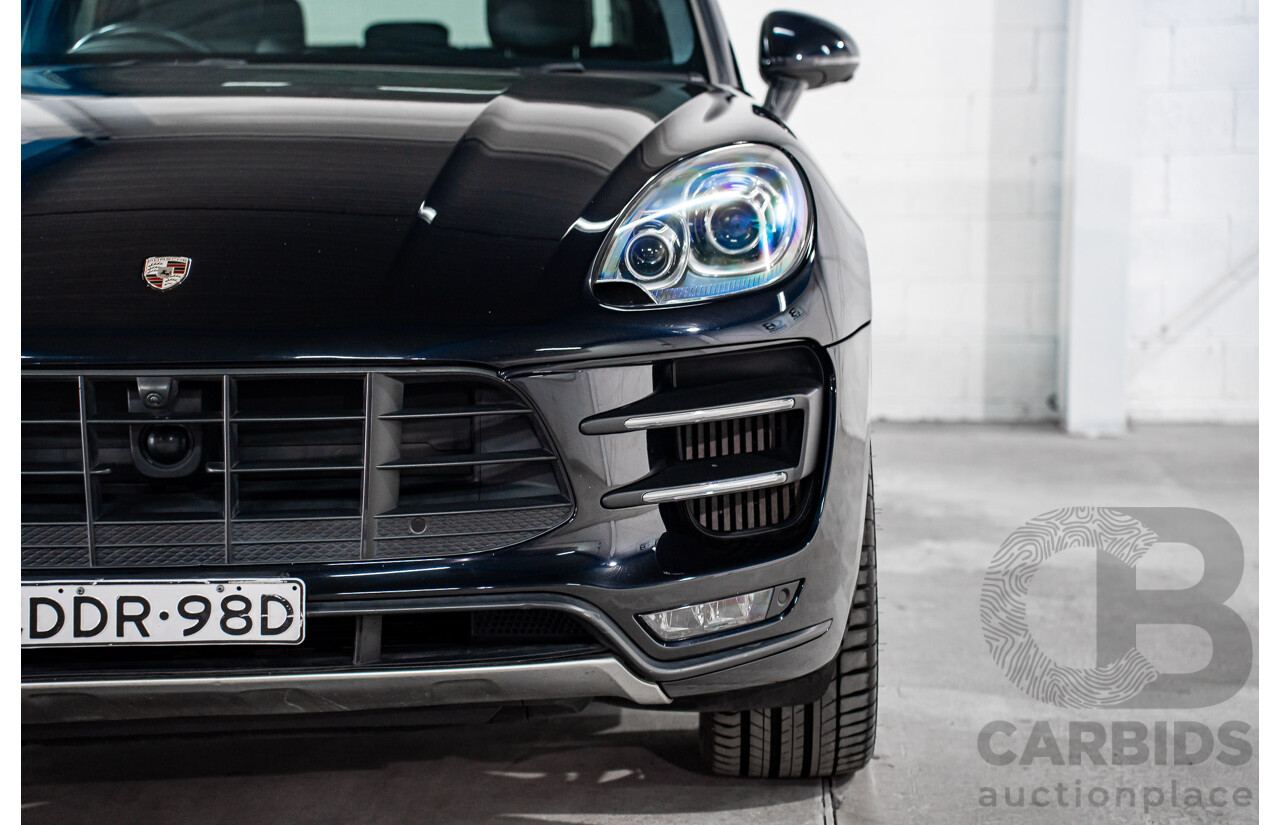 01/2016 Porsche Macan Turbo (AWD) MY16 4d Wagon Jet Black Metallic Twin Turbo V6 3.6L