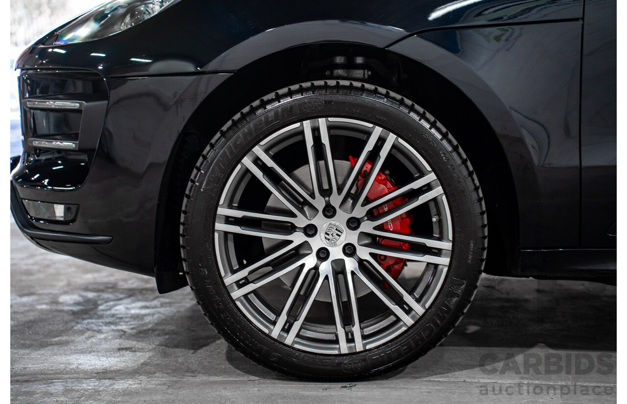 01/2016 Porsche Macan Turbo (AWD) MY16 4d Wagon Jet Black Metallic Twin Turbo V6 3.6L