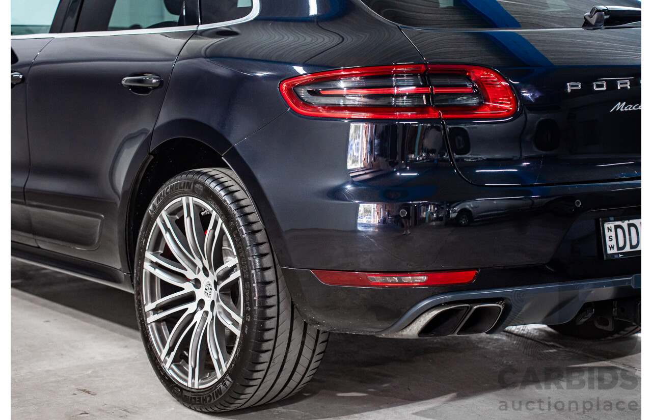 01/2016 Porsche Macan Turbo (AWD) MY16 4d Wagon Jet Black Metallic Twin Turbo V6 3.6L