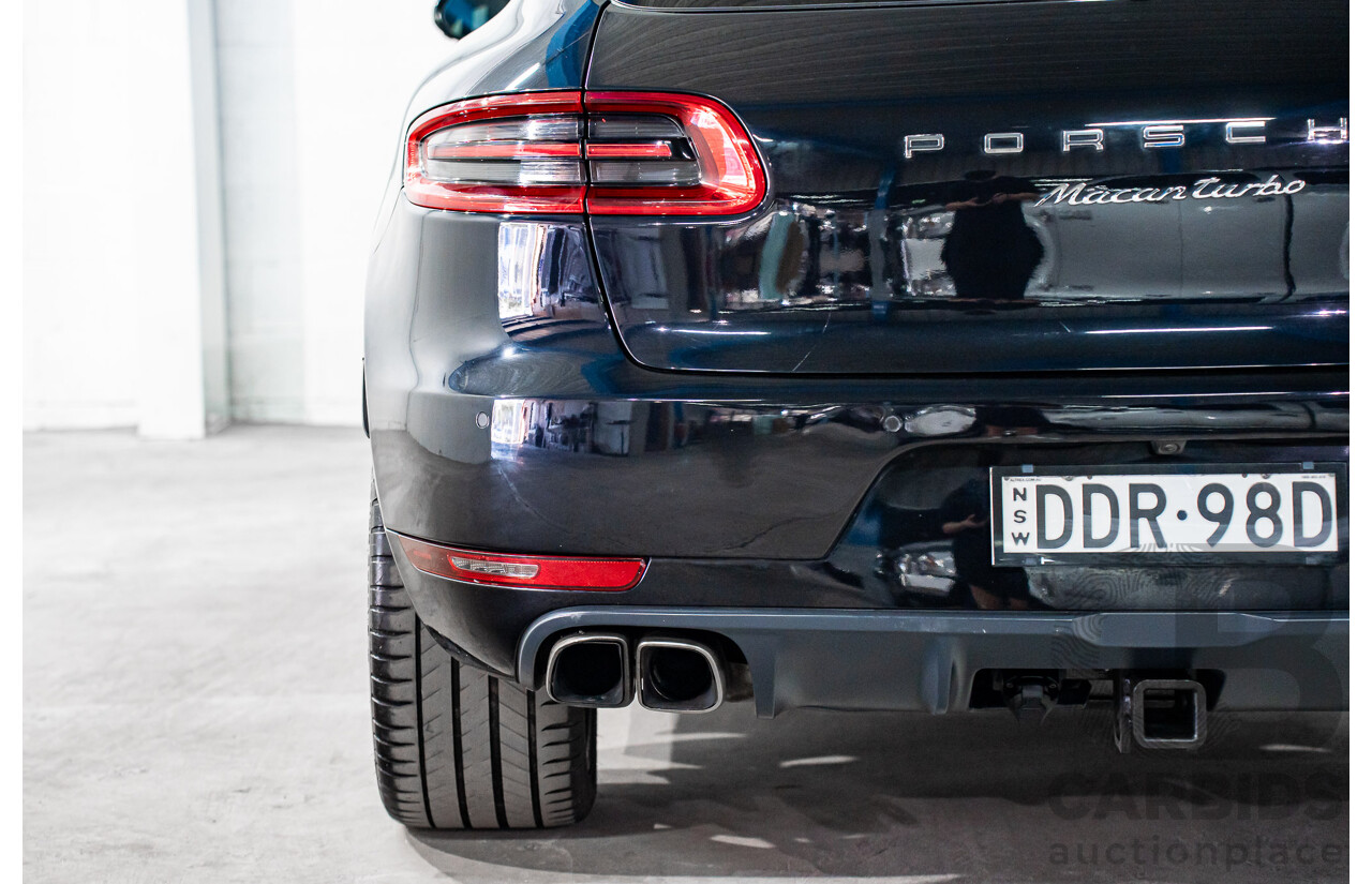 01/2016 Porsche Macan Turbo (AWD) MY16 4d Wagon Jet Black Metallic Twin Turbo V6 3.6L