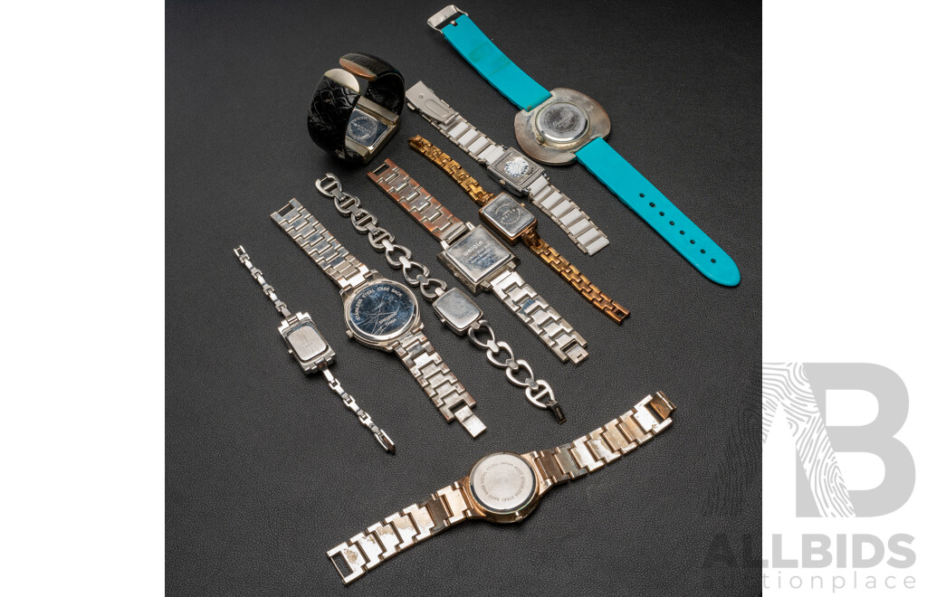Collection of (9) Ladies Dress Watches Including Fossil, Elite & Goldmark