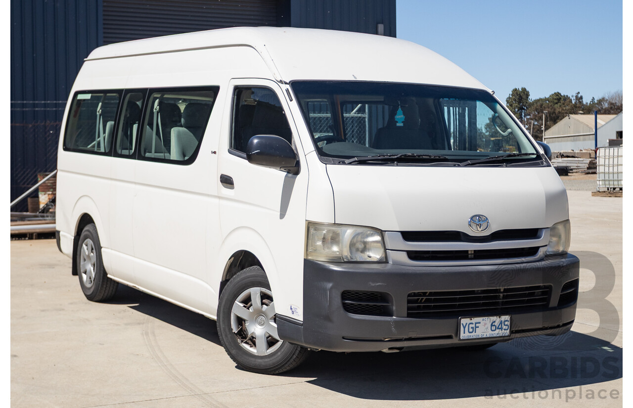 7/2008 Toyota Hiace Commuter KDH223R MY07 UPGRADE Bus White 3.0L - 10 seats
