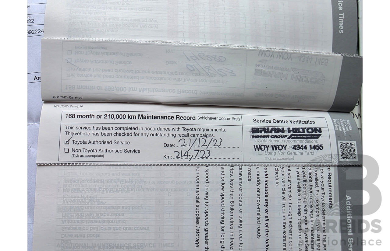 08/2018 Toyota Camry Ascent ASV70R 4D Sedan Dark Blue Mica 2.5L