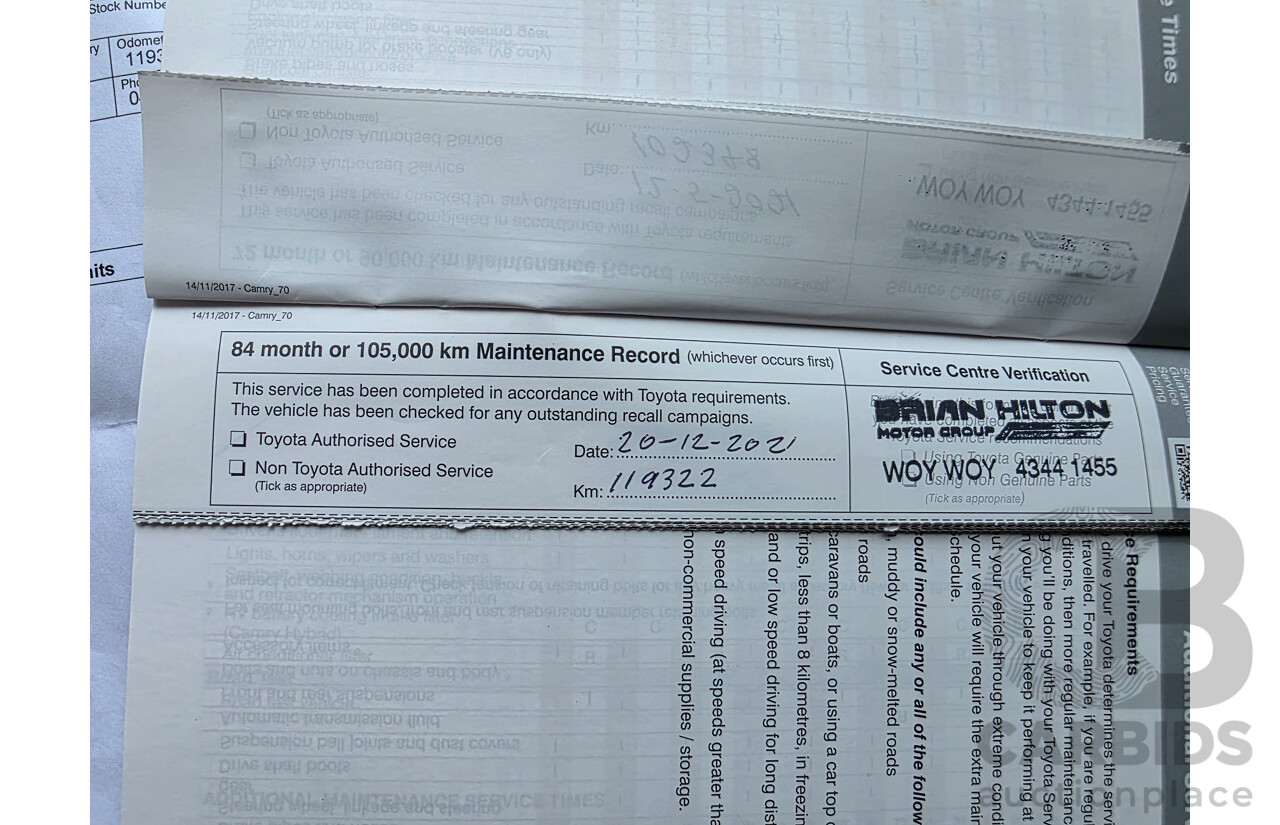 08/2018 Toyota Camry Ascent ASV70R 4D Sedan Dark Blue Mica 2.5L