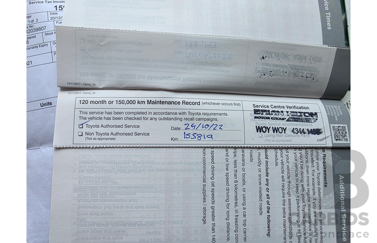 08/2018 Toyota Camry Ascent ASV70R 4D Sedan Dark Blue Mica 2.5L