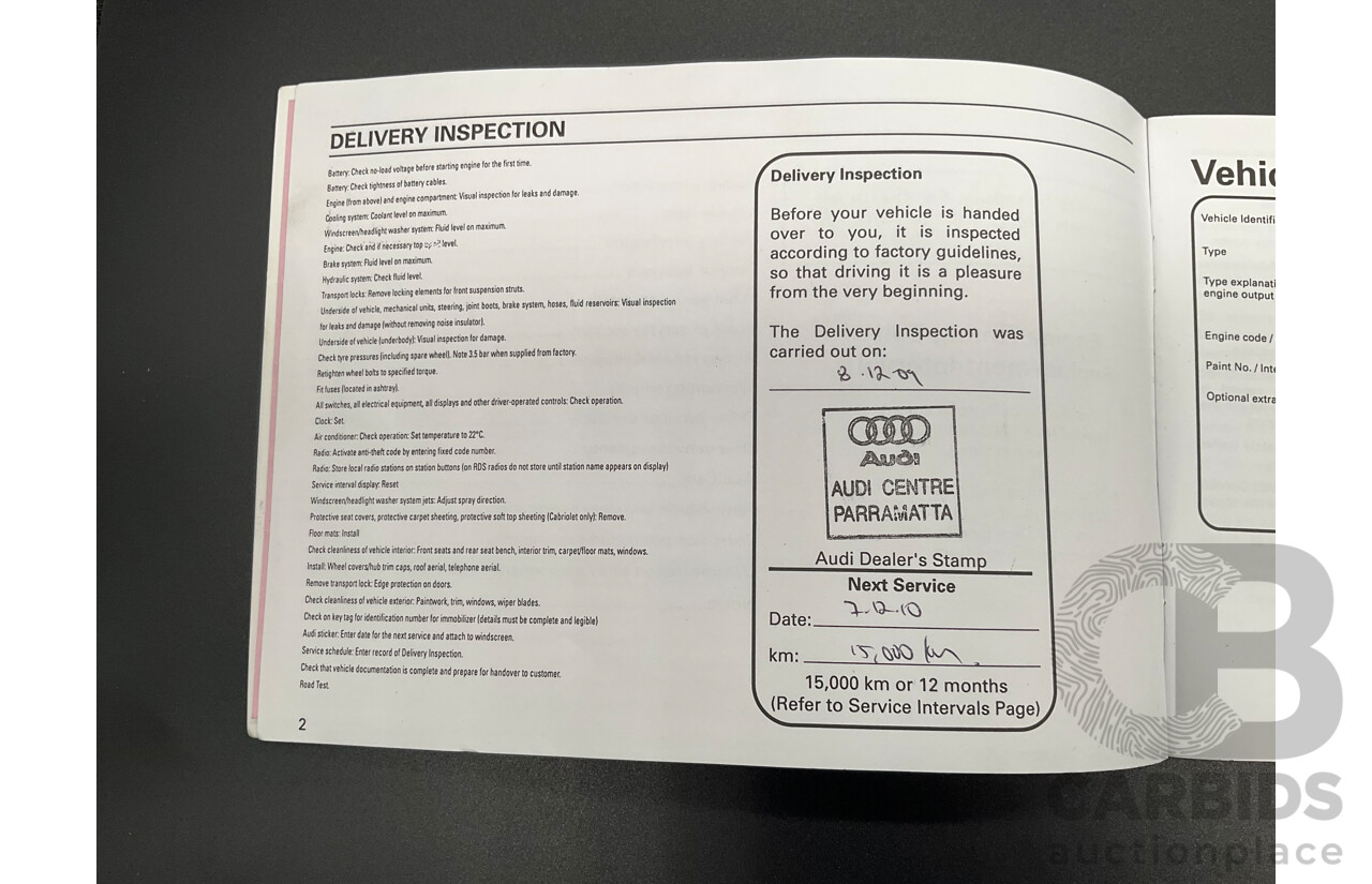 12/2009 Audi A3 Sportback 2.0 TFSI Quattro AMB 8P MY10 5d Hatchback Deep Green Pearl Turbo 2.0L