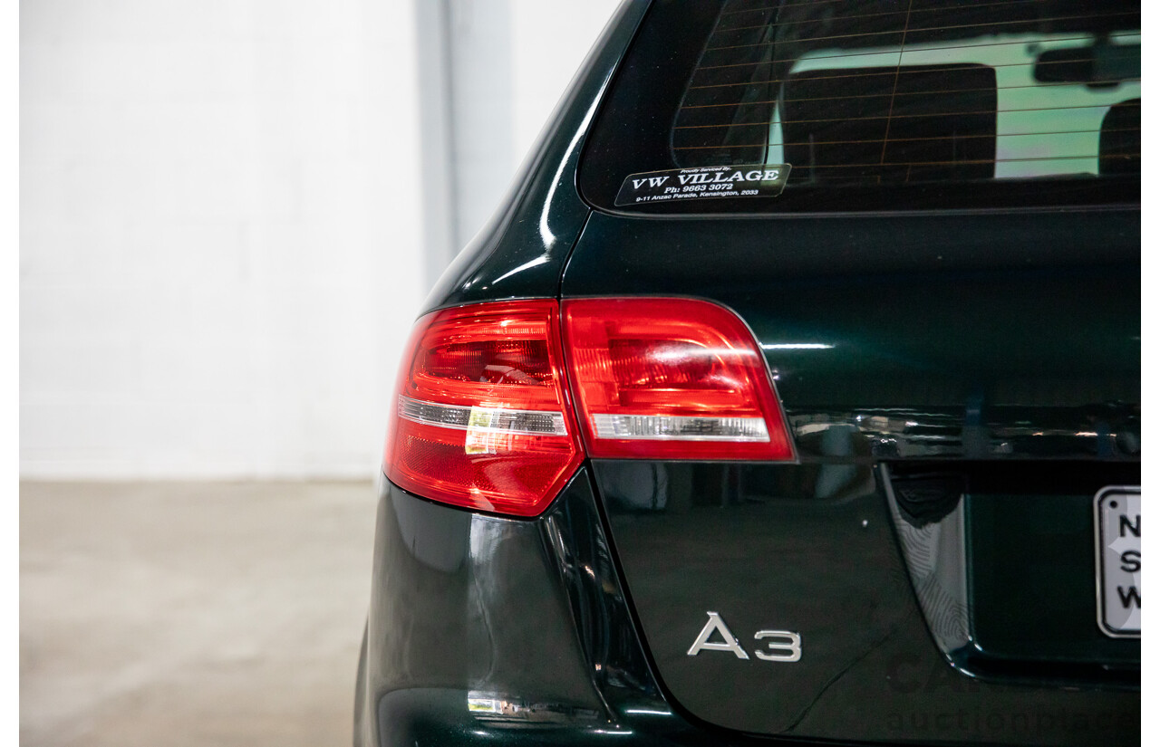 12/2009 Audi A3 Sportback 2.0 TFSI Quattro AMB 8P MY10 5d Hatchback Deep Green Pearl Turbo 2.0L