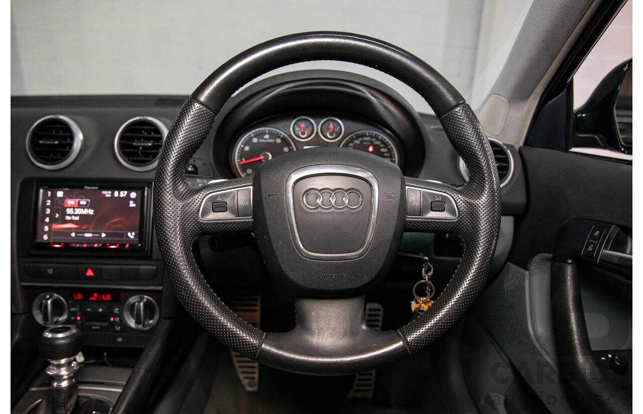 12/2009 Audi A3 Sportback 2.0 TFSI Quattro AMB 8P MY10 5d Hatchback Deep Green Pearl Turbo 2.0L