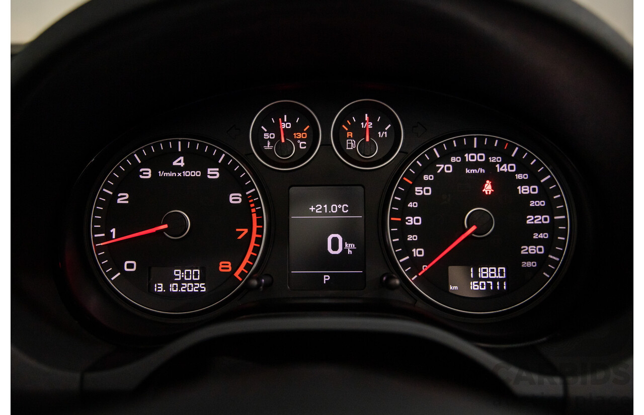 12/2009 Audi A3 Sportback 2.0 TFSI Quattro AMB 8P MY10 5d Hatchback Deep Green Pearl Turbo 2.0L