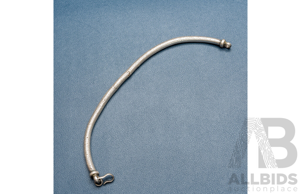 Sterling Silver Ornate Herringbone Rope Link Bracelet, 22cm with Hook Clasp, 41.0 Grams