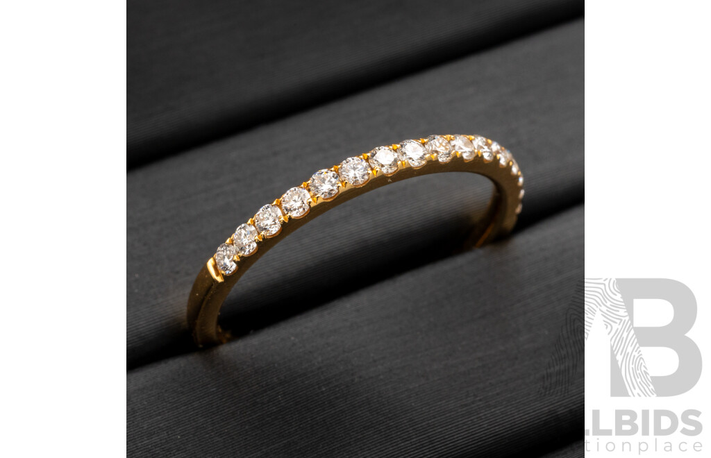 BRAND NEW - 18ct Yellow Gold Diamond Set Wedding Ring, 0.32ct, Size R, 2.36 Grams